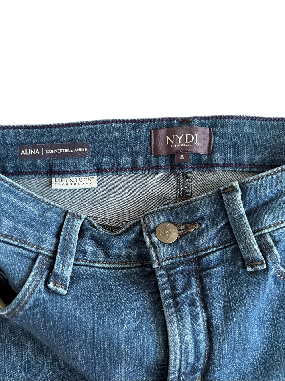 NYDJ Alina Convertible Ankle Jeans in Blue Denim